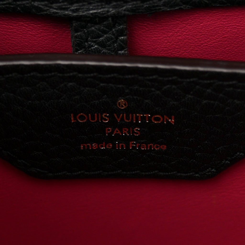 Louis Vuitton Taurillon Capucines MM Black Fuchsia