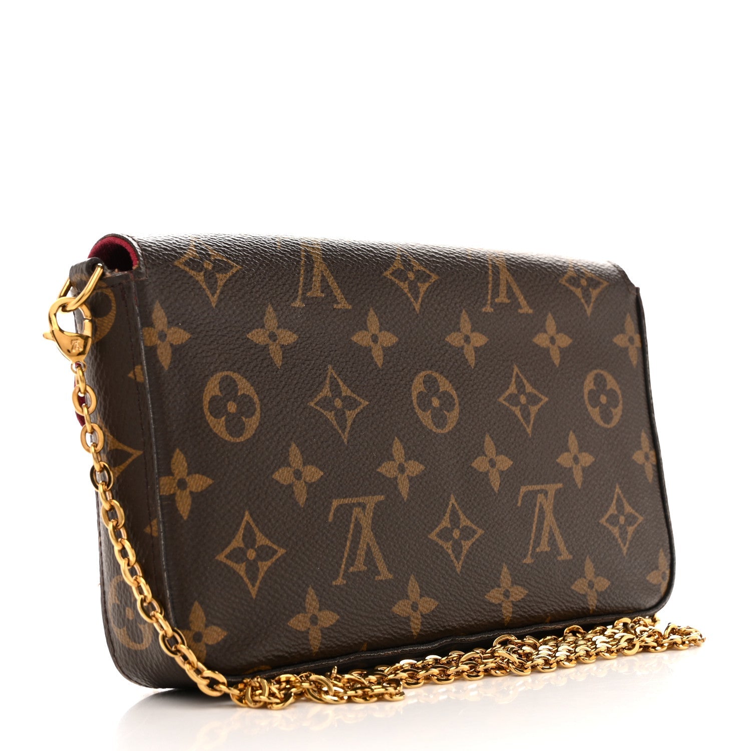 Louis Vuitton Monogram Pochette Felicie Chain Wallet Fuchsia
