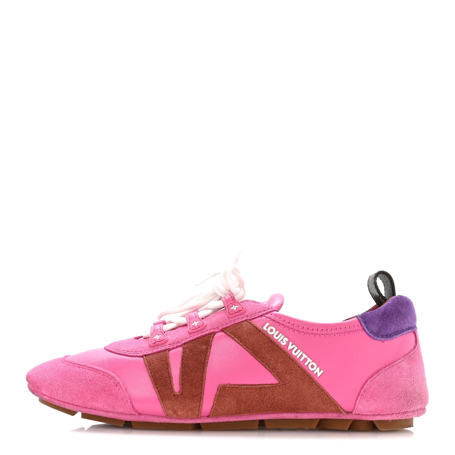 Louis Vuitton Suede Calfskin LV Sneakerina Sneakers 37 Fuchsia Pink