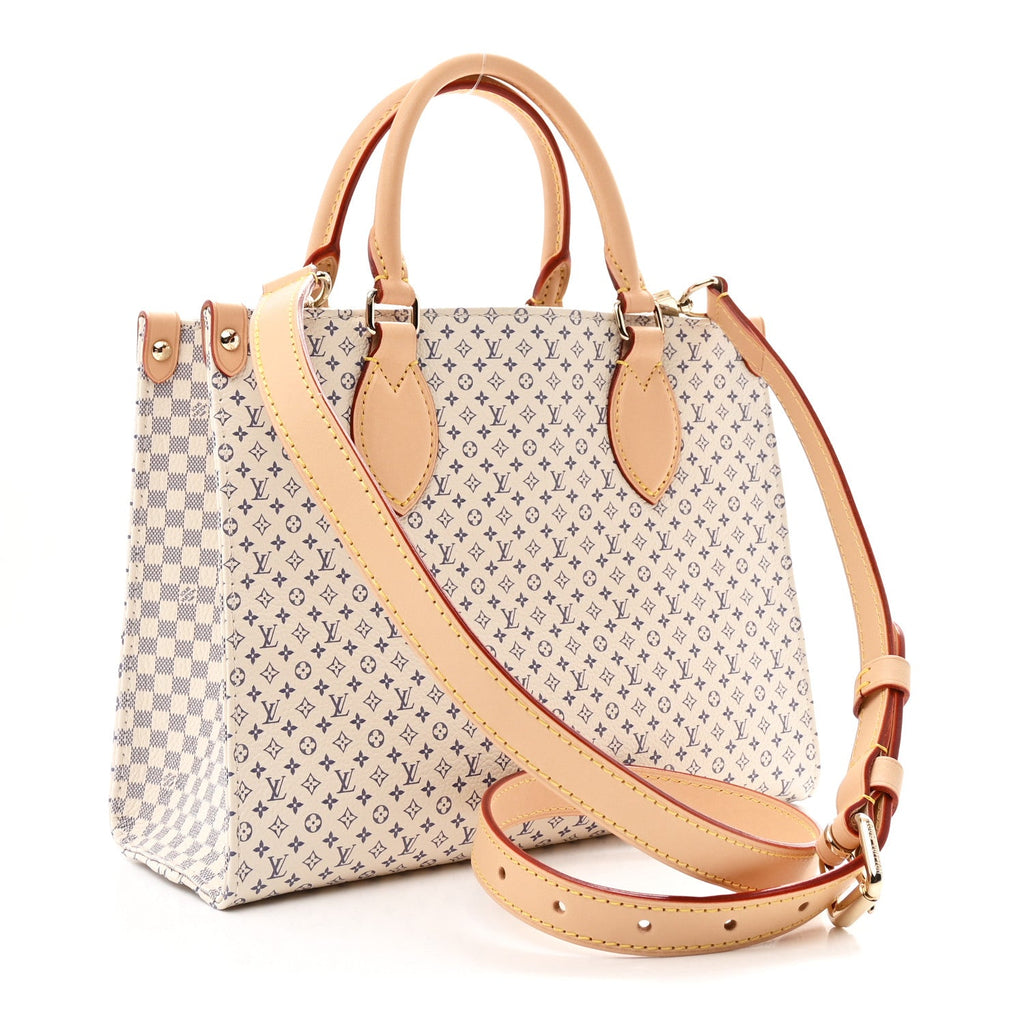 Louis Vuitton Monogram Damier Calfskin Romance Onthego PM Azure Blue Sand