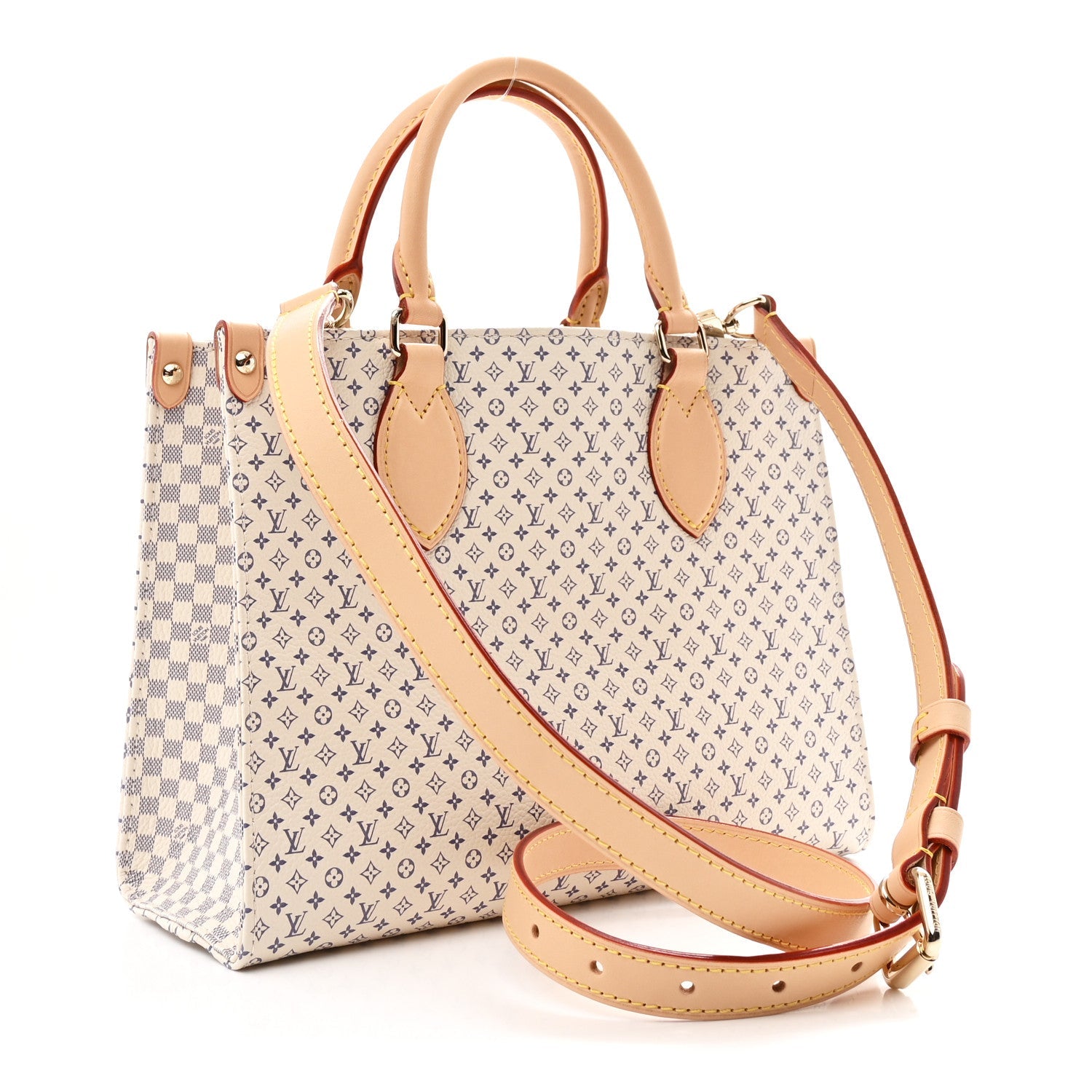 Louis Vuitton Monogram Damier Calfskin Romance Onthego PM Azure Blue Sand