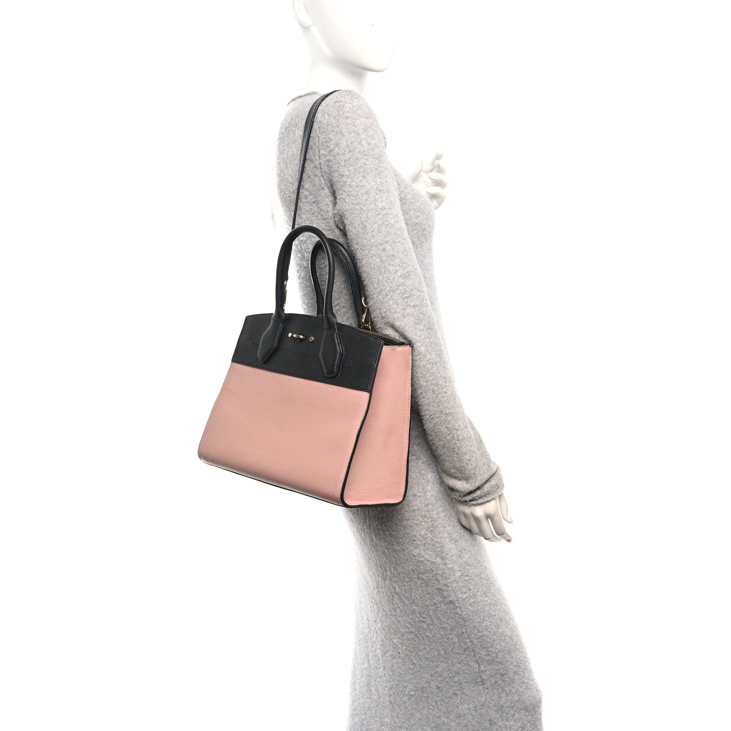 Louis Vuitton Taurillon City Steamer PM Magnolia Pink Black