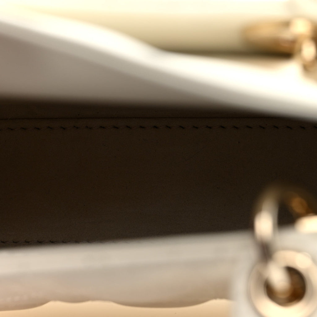 Christian Dior Calfskin Cannage Dioramour Micro Lady Dior Dior White