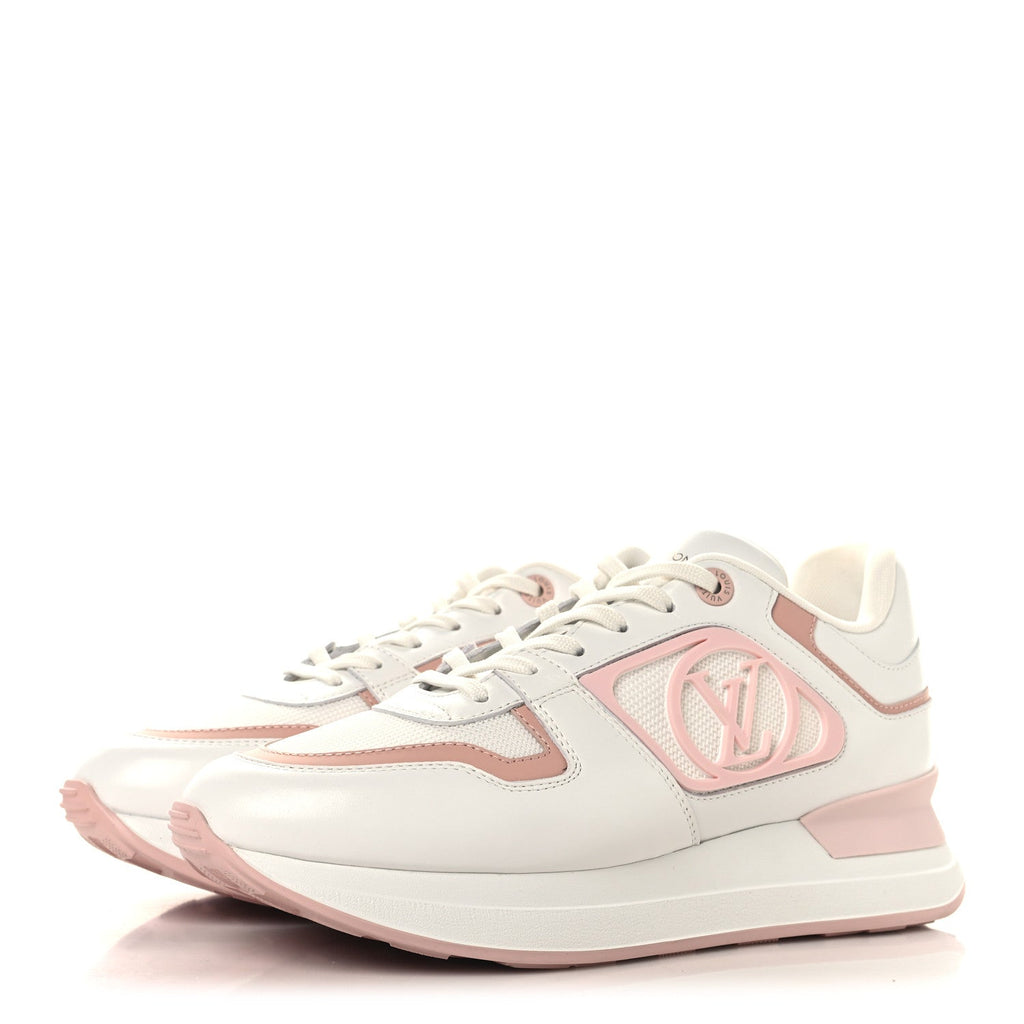 Louis Vuitton Calfskin Neo Run Away Sneakers 39 White Pink