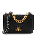 Chanel Lambskin Quilted Chanel 19 Wallet On Chain WOC Black