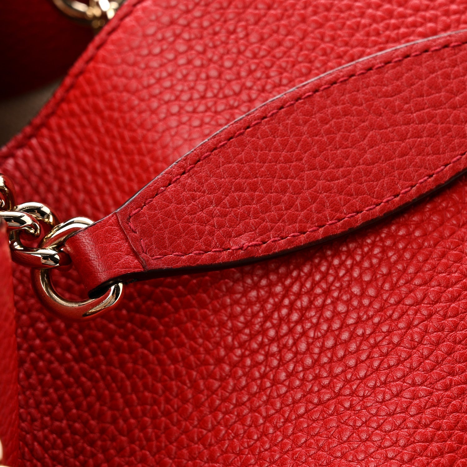 Gucci Cellarius Calfskin Medium Soho Chain Shoulder Bag Vibrant Red
