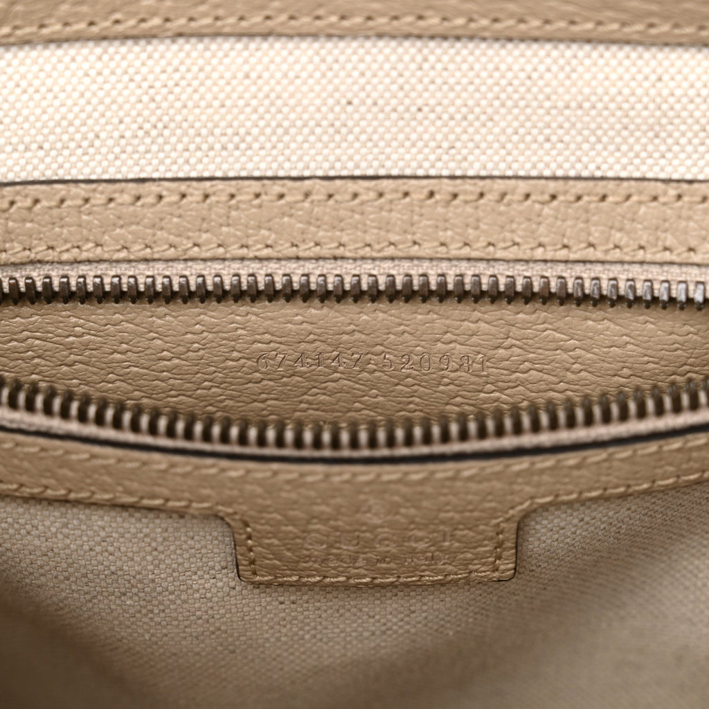 Gucci GG Supreme Monogram Azalea Calfskin Retro Interlocking G Buckle Backpack Beige Mystic White
