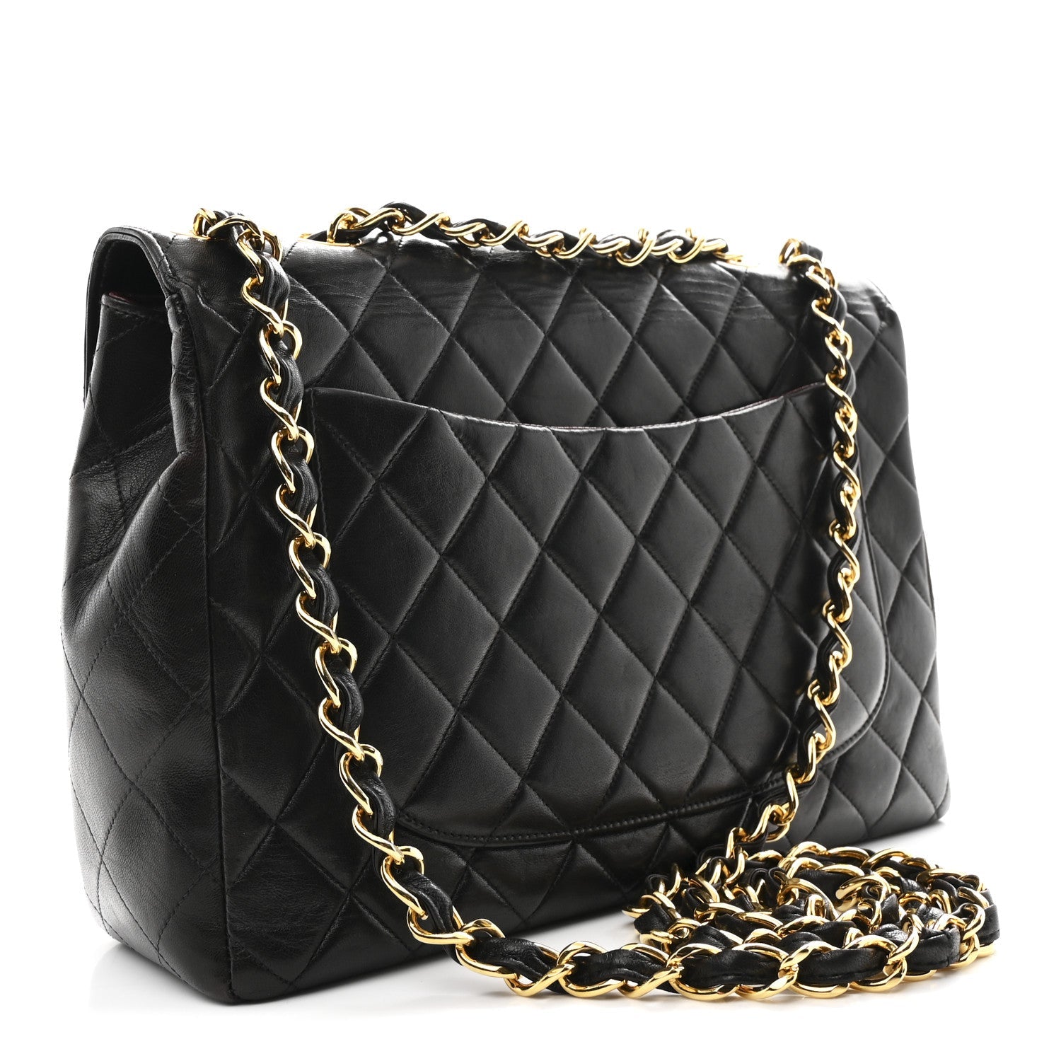 Chanel Lambskin Quilted XL Jumbo Single Flap Black