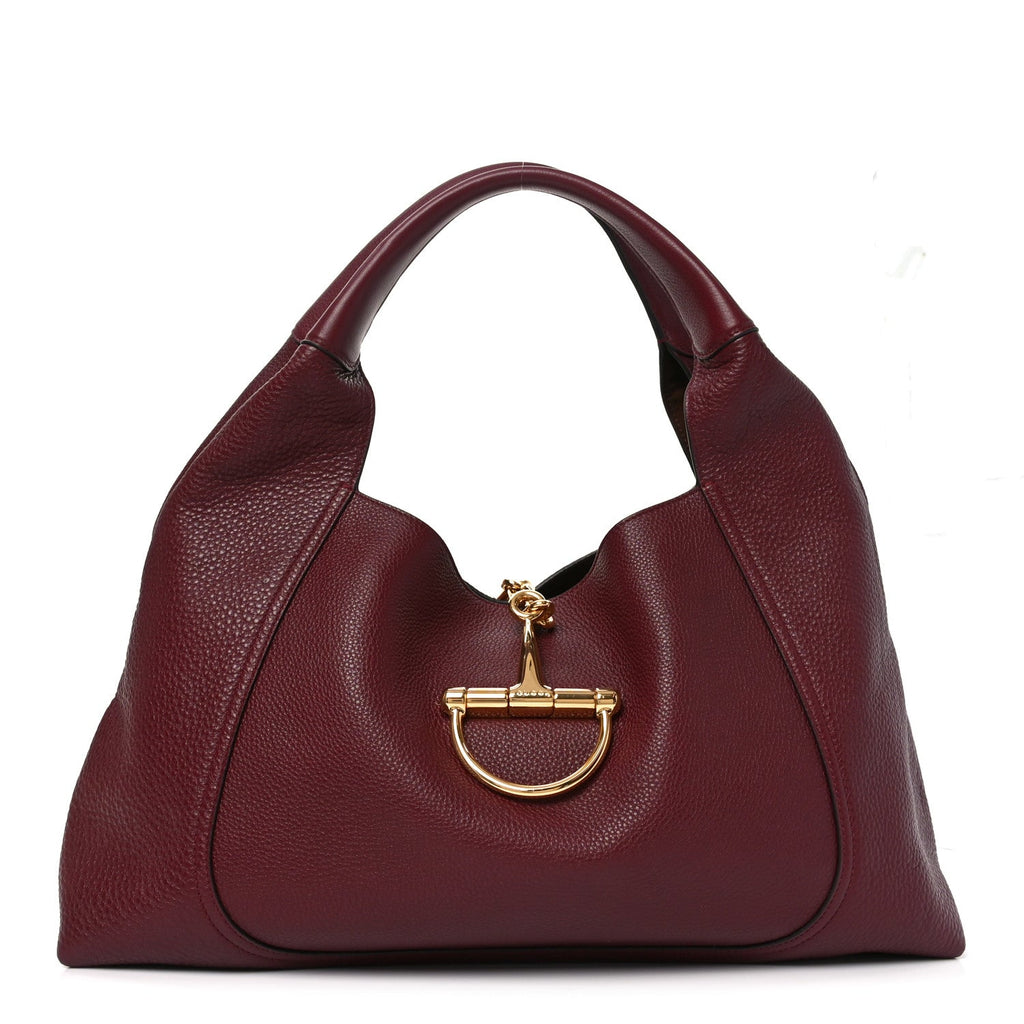 Gucci Grained Calfskin Softbit Maxi Shoulder Bag Rosso