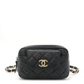 Chanel Lambskin Quilted Waist Bag Black