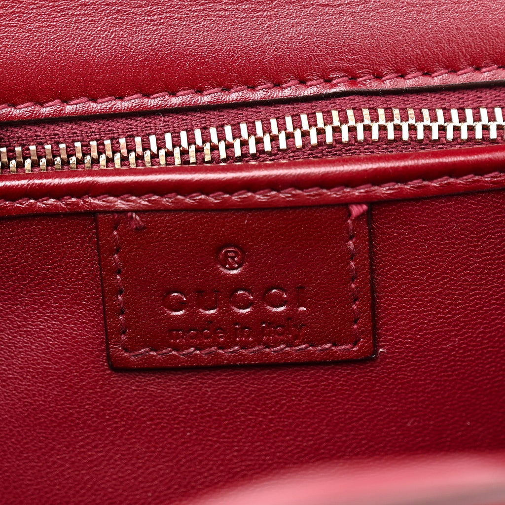 Gucci Boarded Dyana Lux Calfskin Web Monochrome Small Bamboo 1947 Top Handle Bag Rosso Ancora