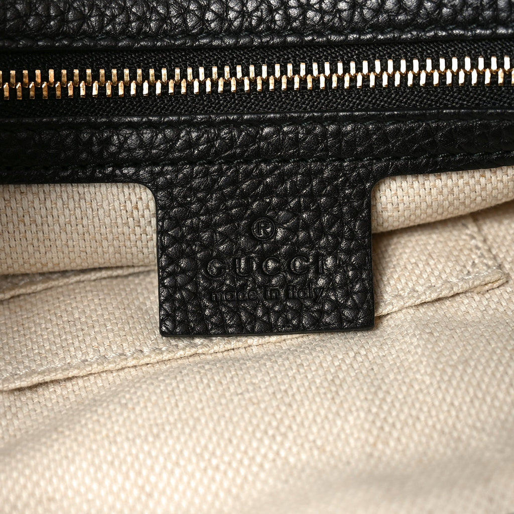 Gucci Pebbled Calfskin Medium Soho Chain Shoulder Bag Black