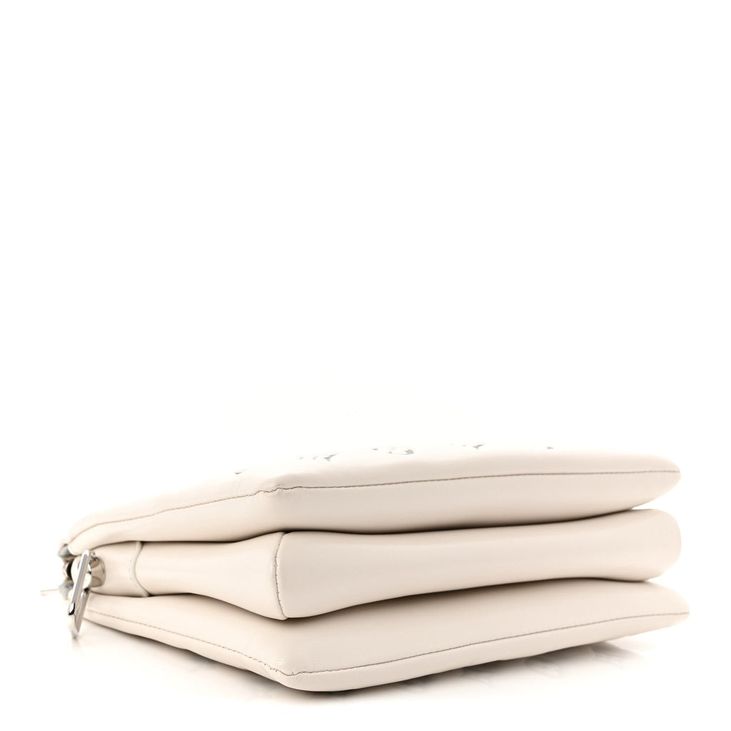 Louis Vuitton Lambskin Embossed Monogram Coussin PM Cream Grey