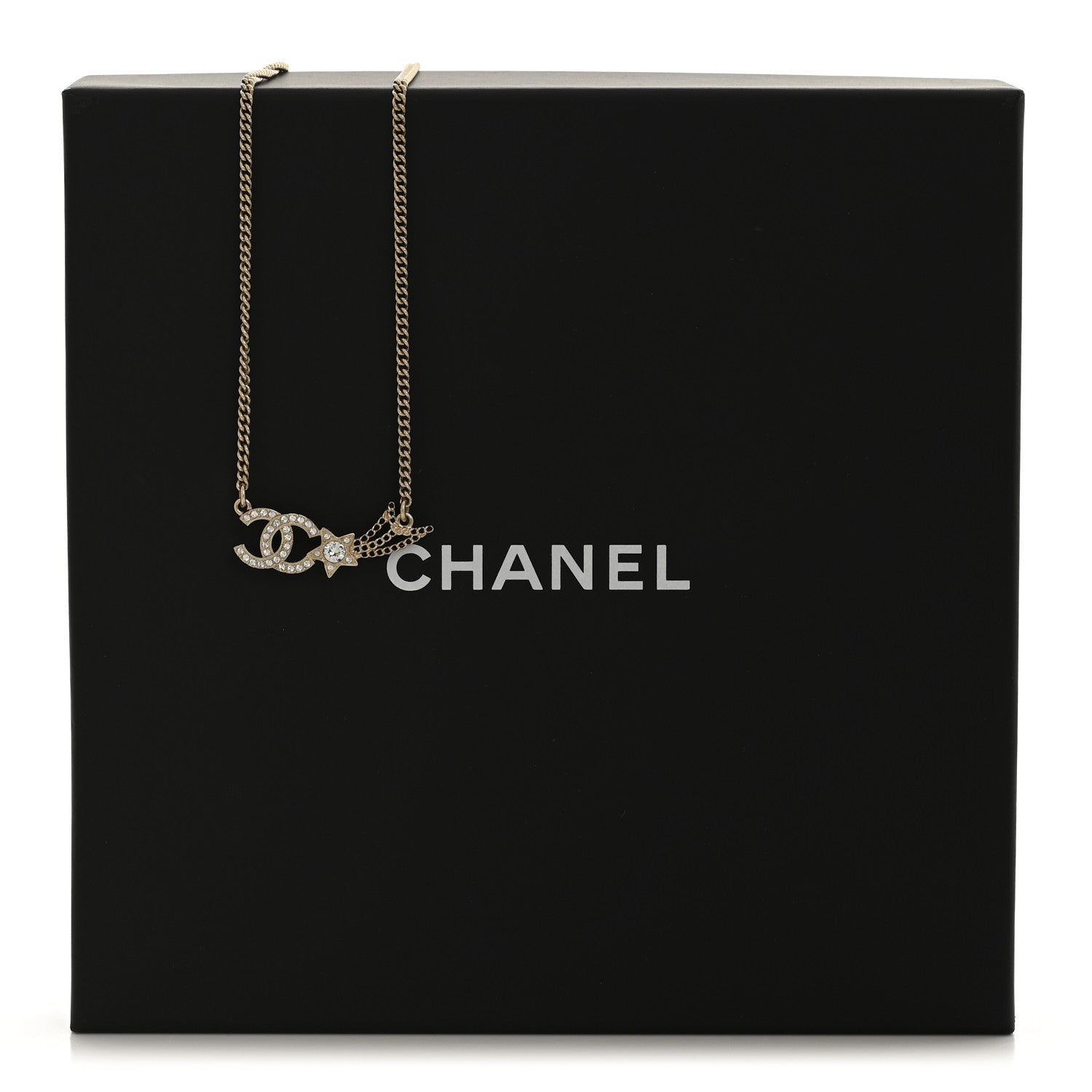 Crystal Starfall CC Pendant Necklace Gold