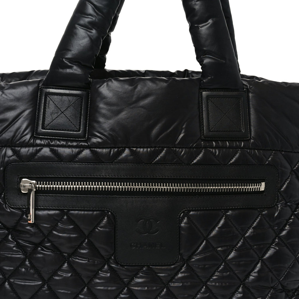 Chanel Nylon Quilted Large Coco Cocoon Tote Black