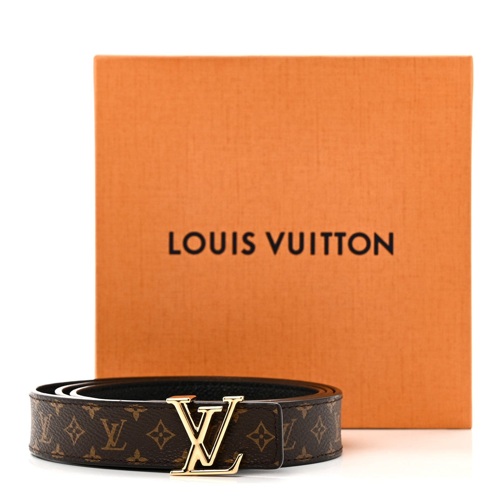 Louis Vuitton Calfskin Monogram 25mm LV Iconic Reversible Belt Black 95 38 Black