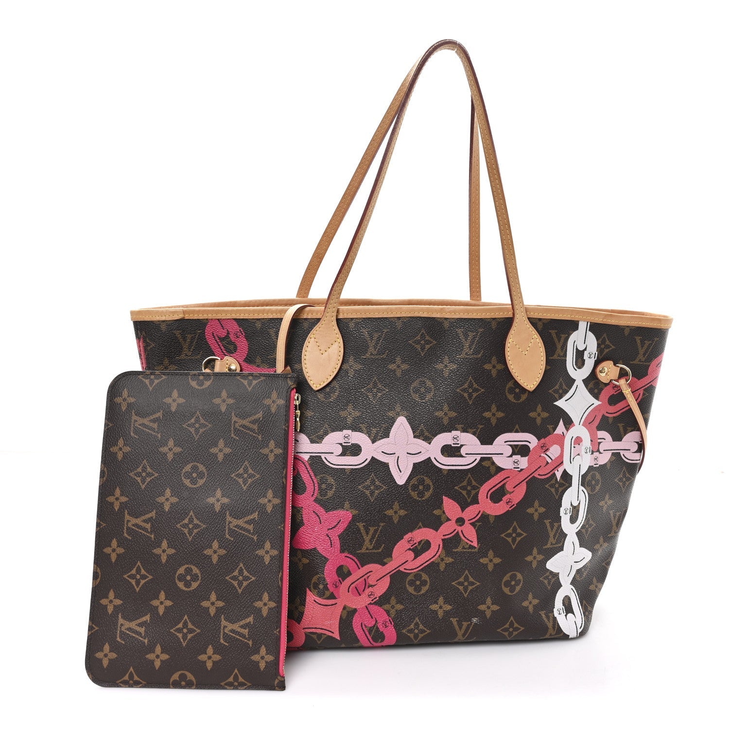 Louis Vuitton Monogram Bay Neverfull MM Rose Ballerine Poppy