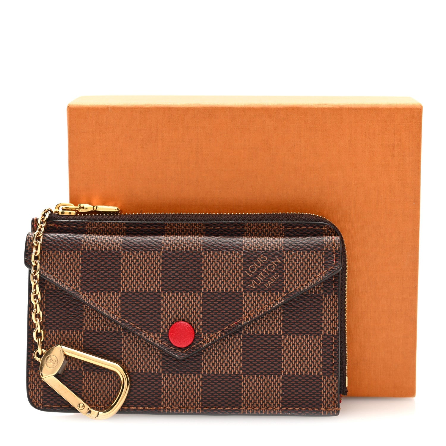 Louis Vuitton Damier Ebene Recto Verso Card Holder Red
