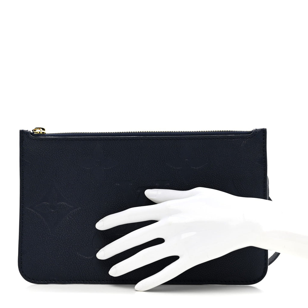 Louis Vuitton Empreinte Monogram Giant Neverfull MM Pochette Navy