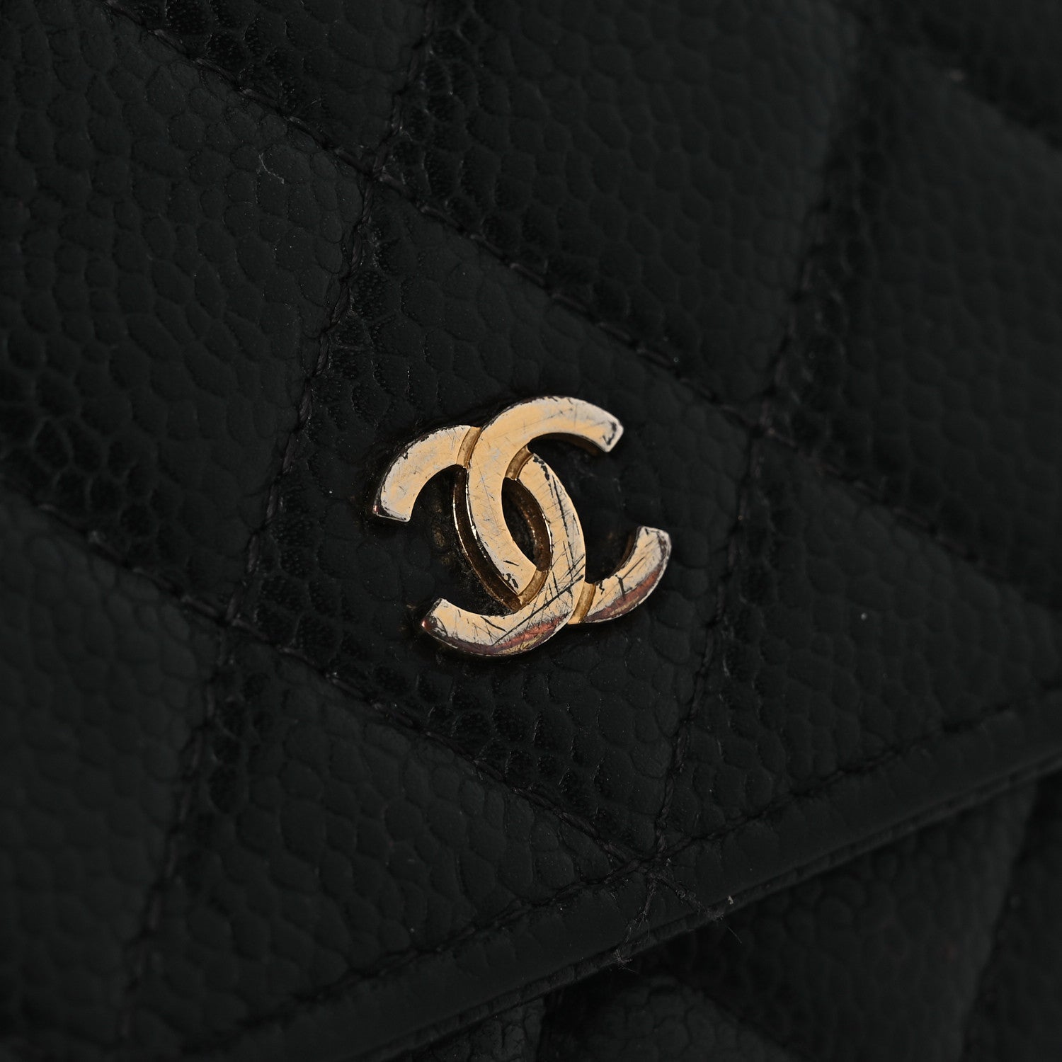 Chanel Caviar Quilted Wallet on Chain WOC Black