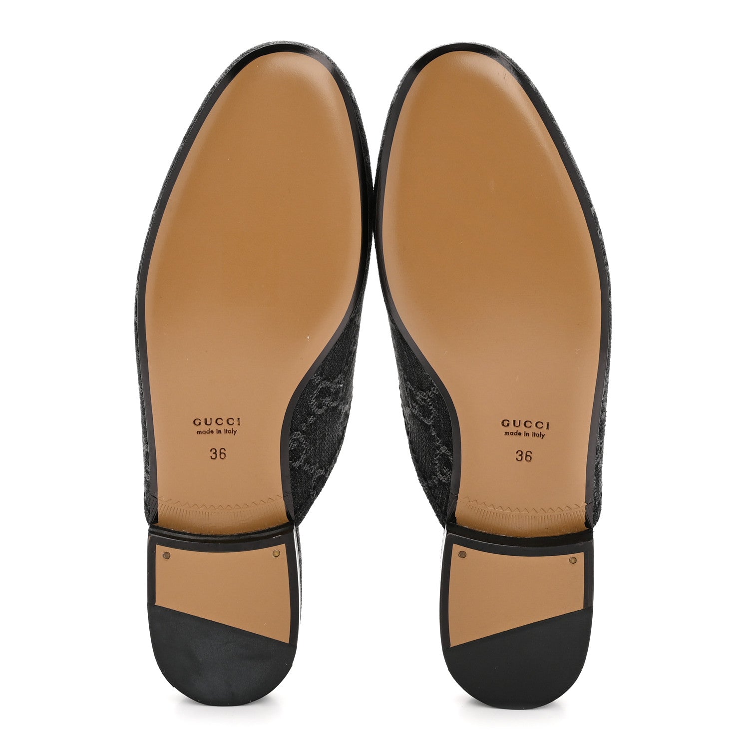 Gucci New Denim GG Malaga Kid Womens Princetown Slippers 36 Grey Black