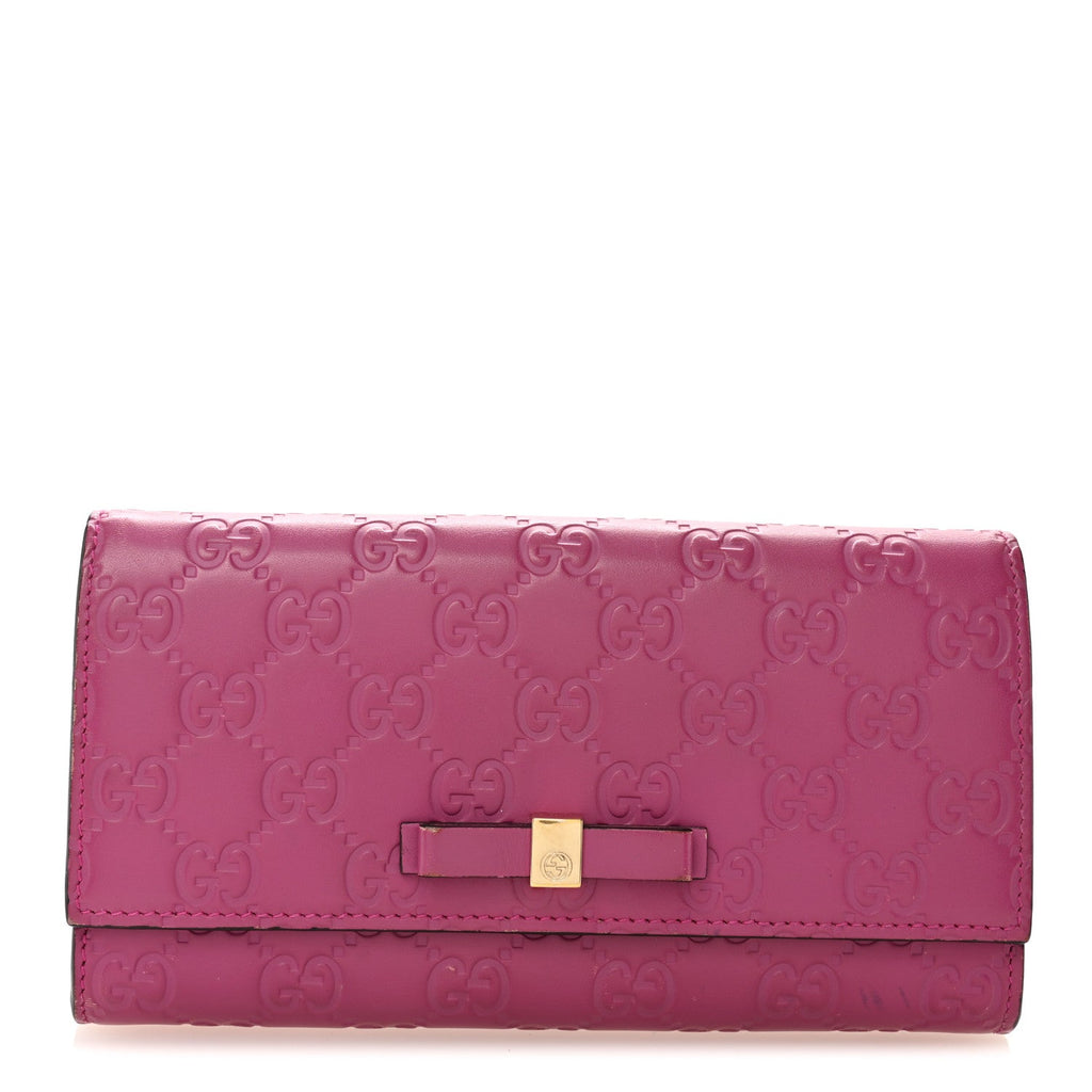 Gucci Guccissima Signature Bowy Continental Wallet Peonia Flower