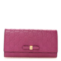 Gucci Guccissima Signature Bowy Continental Wallet Peonia Flower