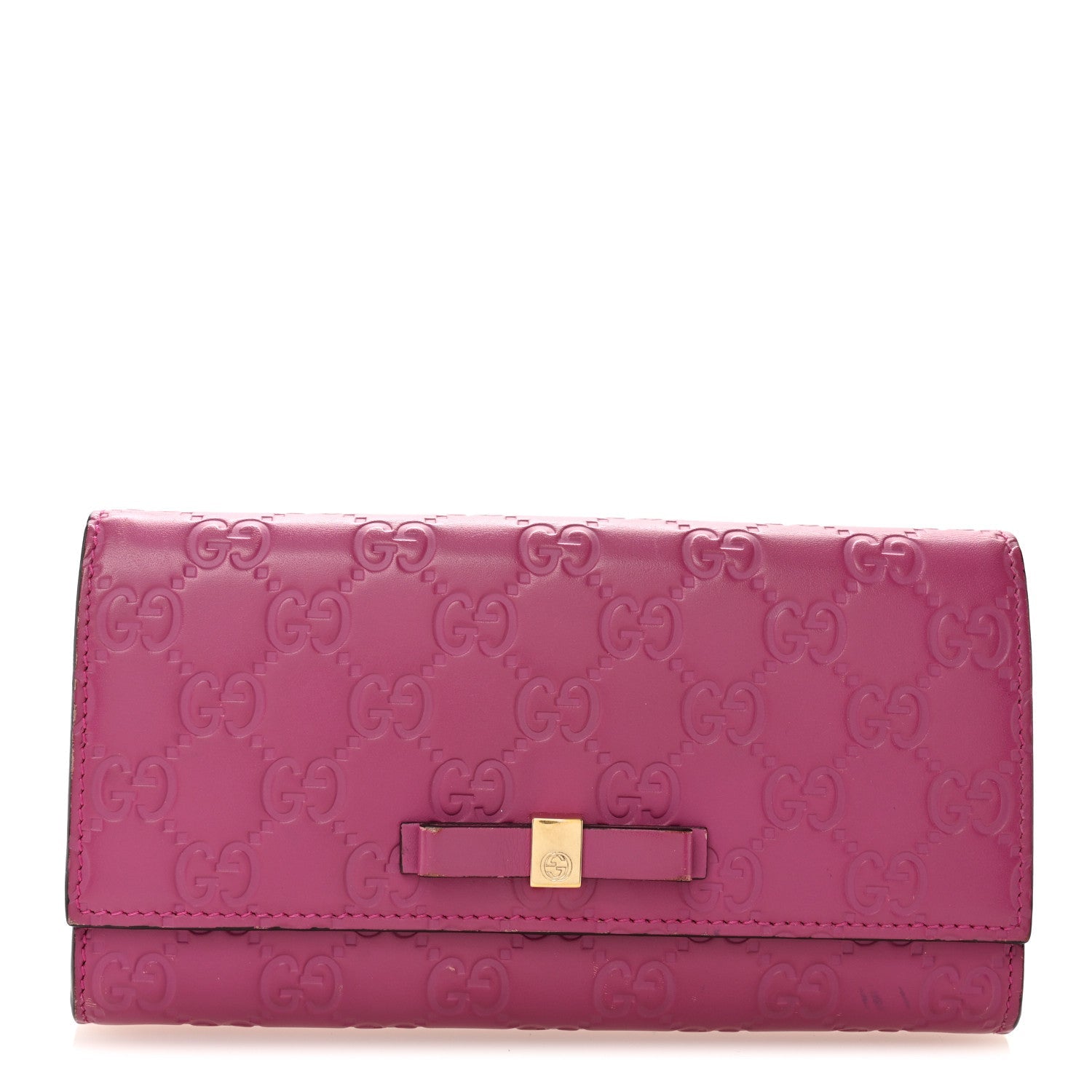 Gucci Guccissima Signature Bowy Continental Wallet Peonia Flower
