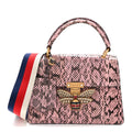 Gucci Snakeskin Sylvie Web Small Queen Margaret Top Handle Bag Pink