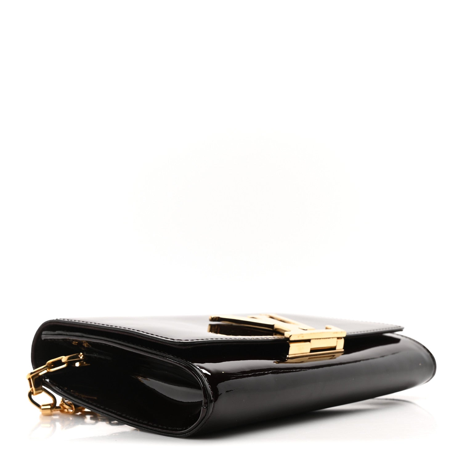 Louis Vuitton Patent Louise GM Chain Clutch Amarante