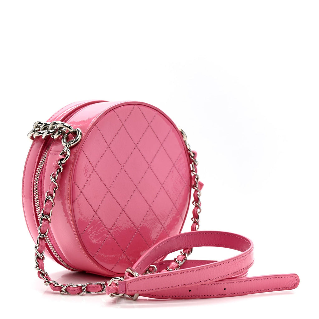 Chanel Patent Round As Earth Evening Bag Pink