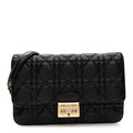 Christian Dior Lambskin Cannage Medium Miss Dior Flap Black