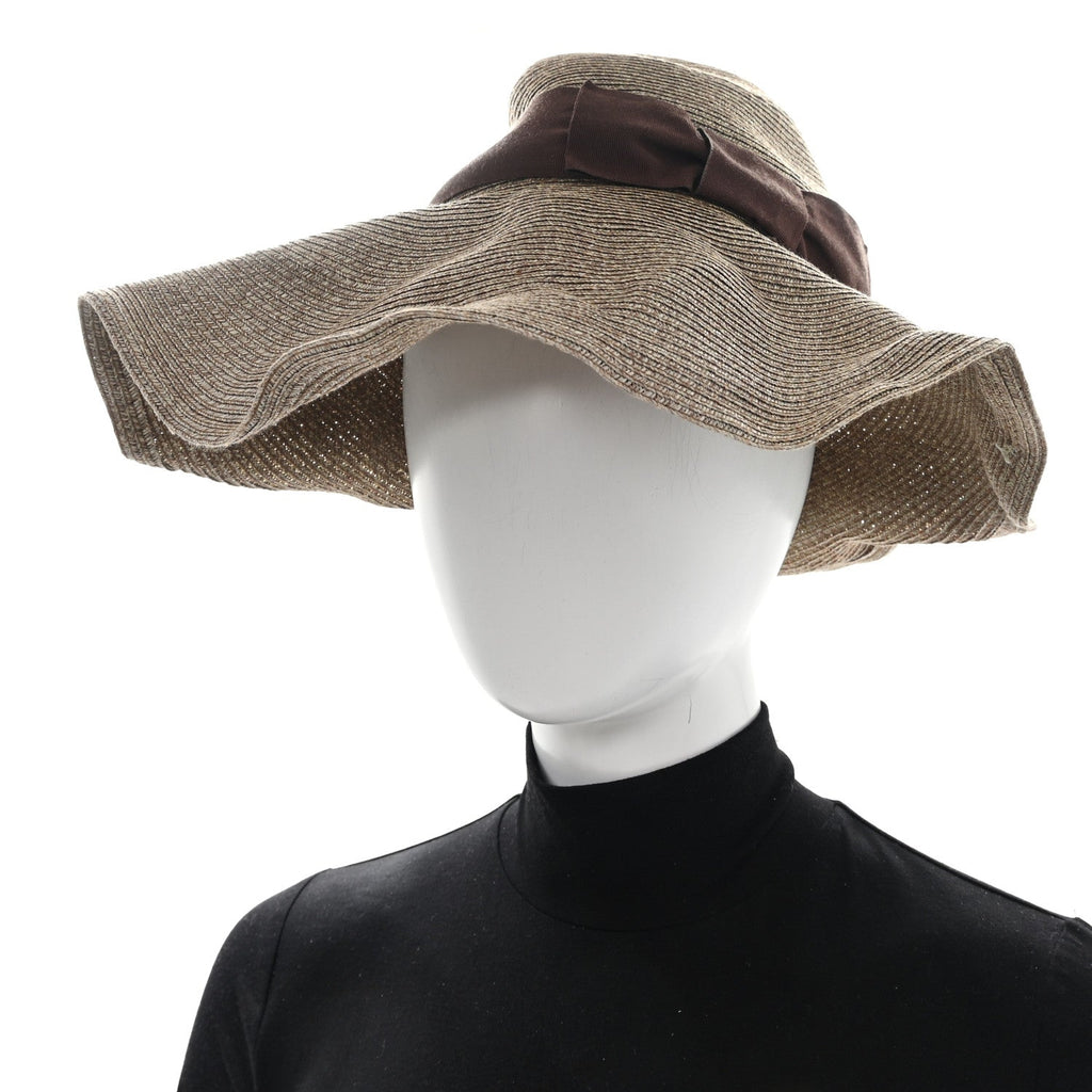Gucci Paper Blend Wide Brim Hat S Brown