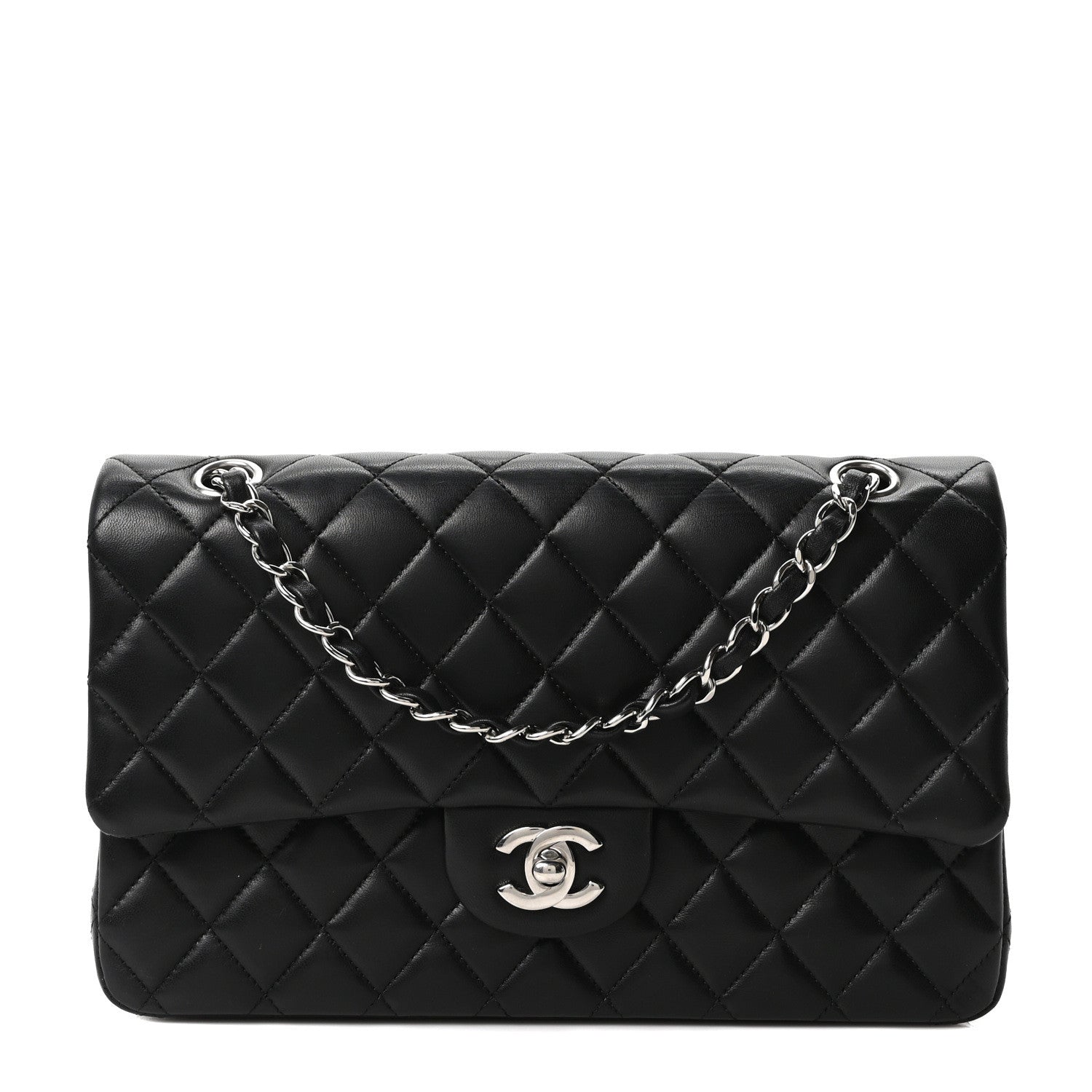 Chanel Lambskin Quilted Medium Double Flap Black