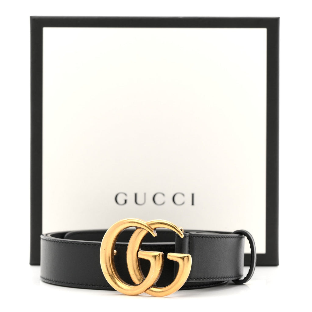 Gucci Calfskin Double G 30mm Belt 90 36 Black