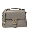Gucci Dollar Calfskin Interlocking G Top Handle Shoulder Bag Loess