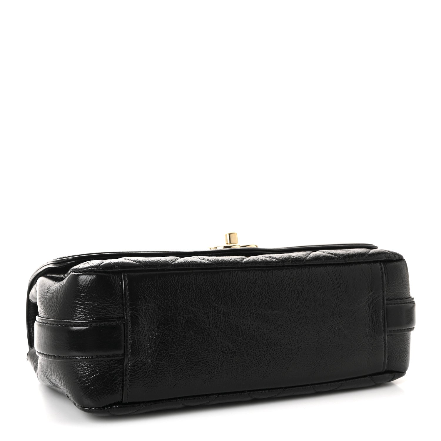 Chanel Crumpled Glazed Lambskin Quilted Small Flap Black
