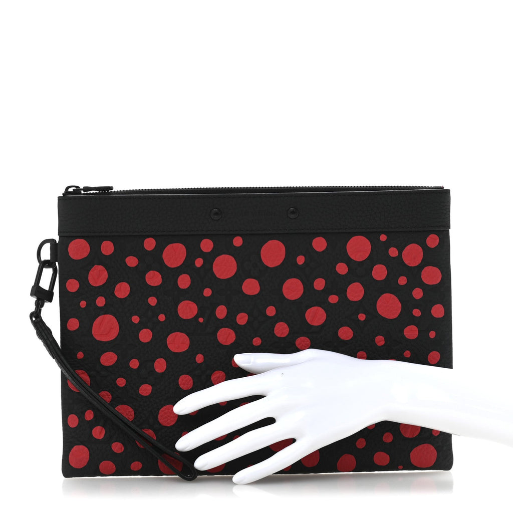 Louis Vuitton LV X YK Taurillon Monogram Pochette To-Go Black Red