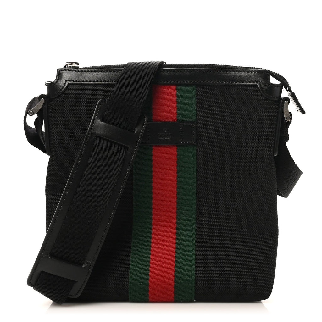 Gucci Canvas Web Messenger Bag Black