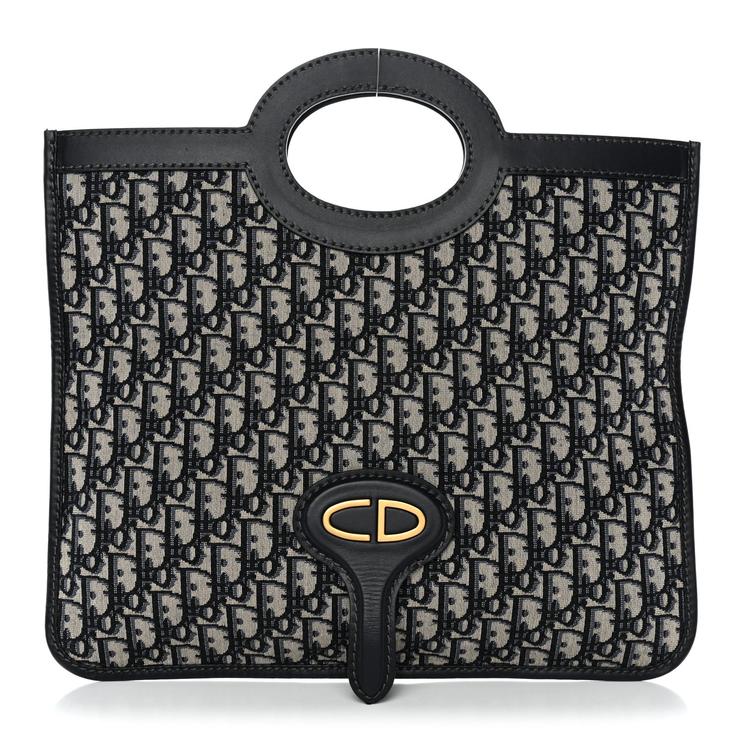 Christian Dior Oblique Fold Over Clutch Blue
