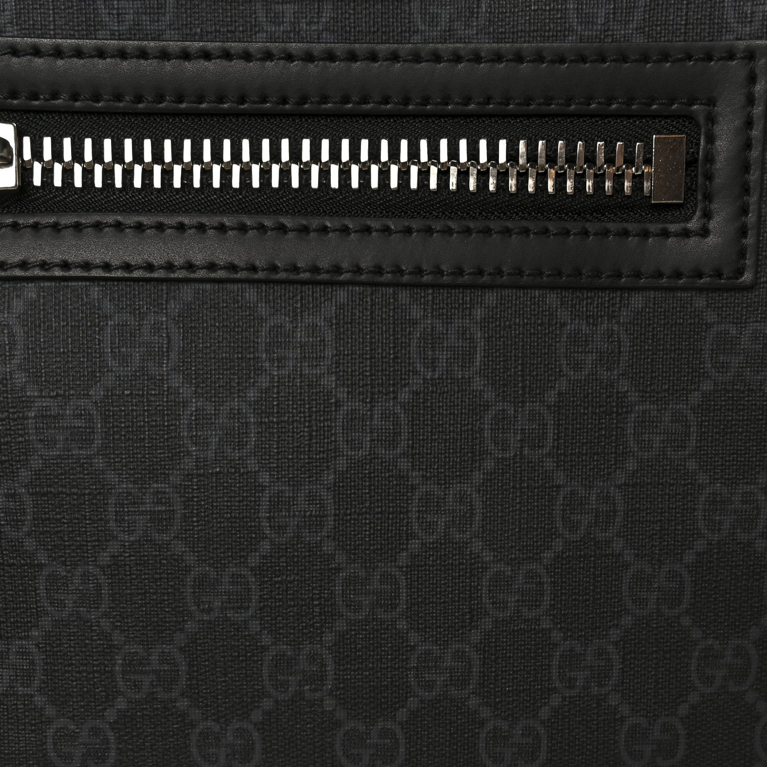 Gucci GG Supreme Monogram Web Small Flat Messenger Bag Black Grey