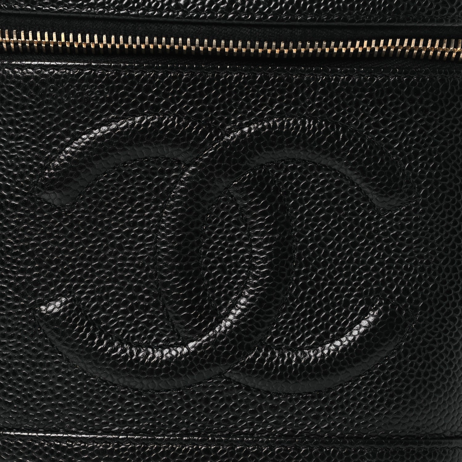 Chanel Caviar Vanity Cosmetic Case Black