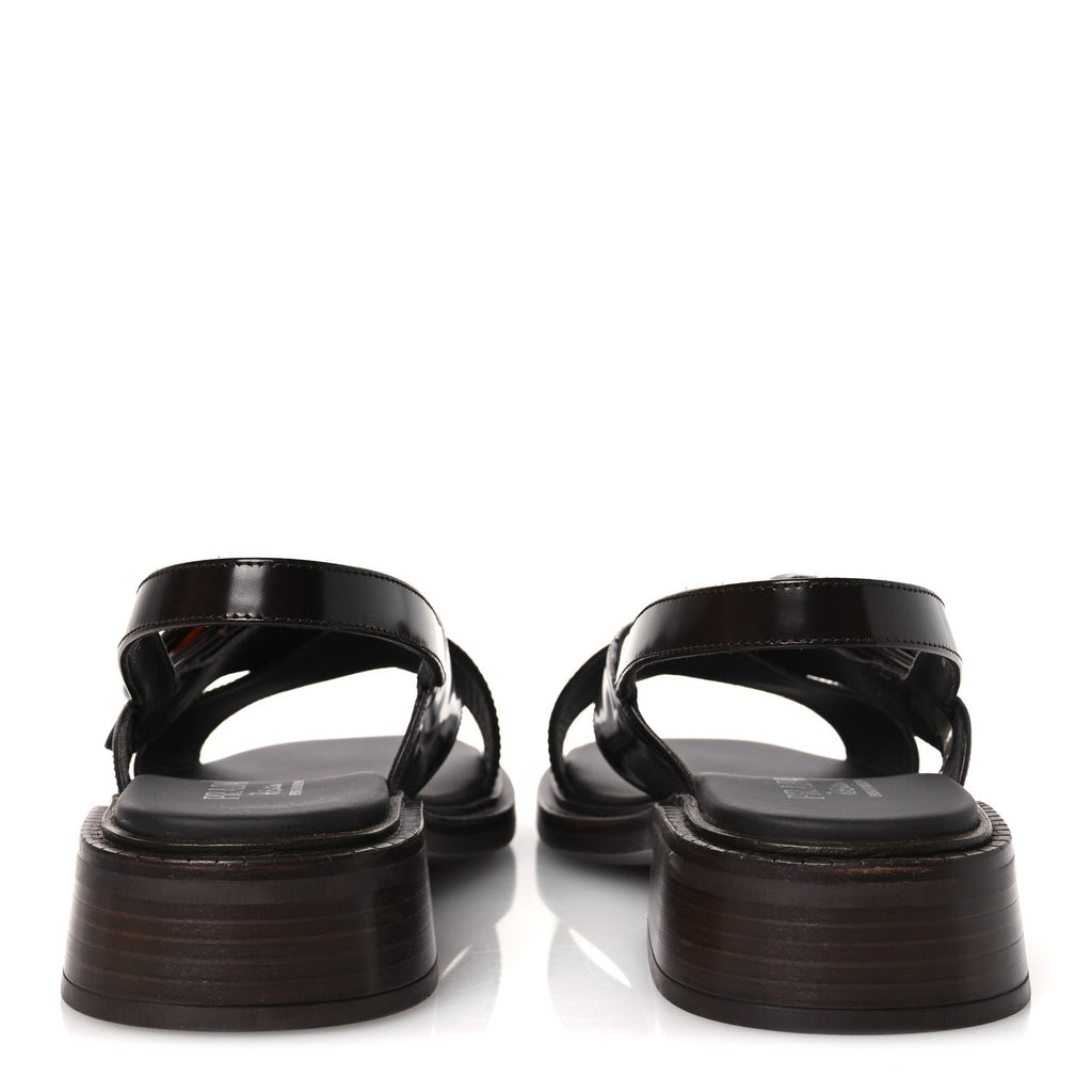 Prada Spazzolato Fume Re-Edition 1996 Buckle Sandals 41 Bruciato