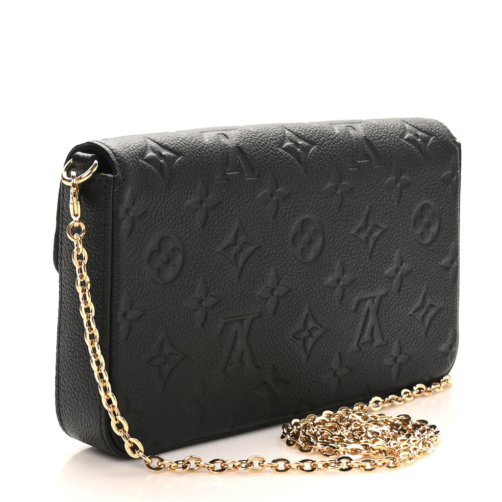 Louis Vuitton Empreinte Pochette Felicie Chain Wallet Black