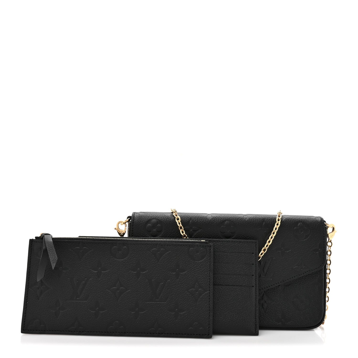 Louis Vuitton Empreinte Pochette Felicie Chain Wallet Black