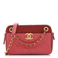 Chanel Goatskin Quilted Small In & Out Camera Case Pink Red