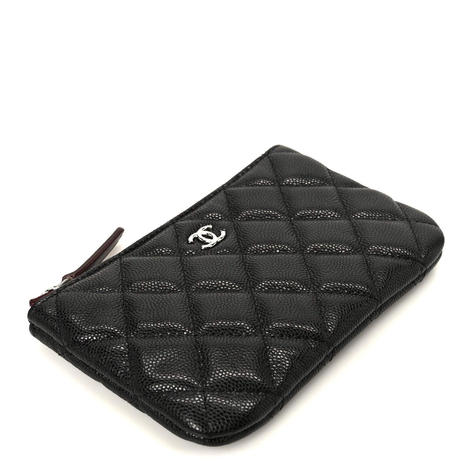 Caviar Quilted Small Cosmetic Case Black