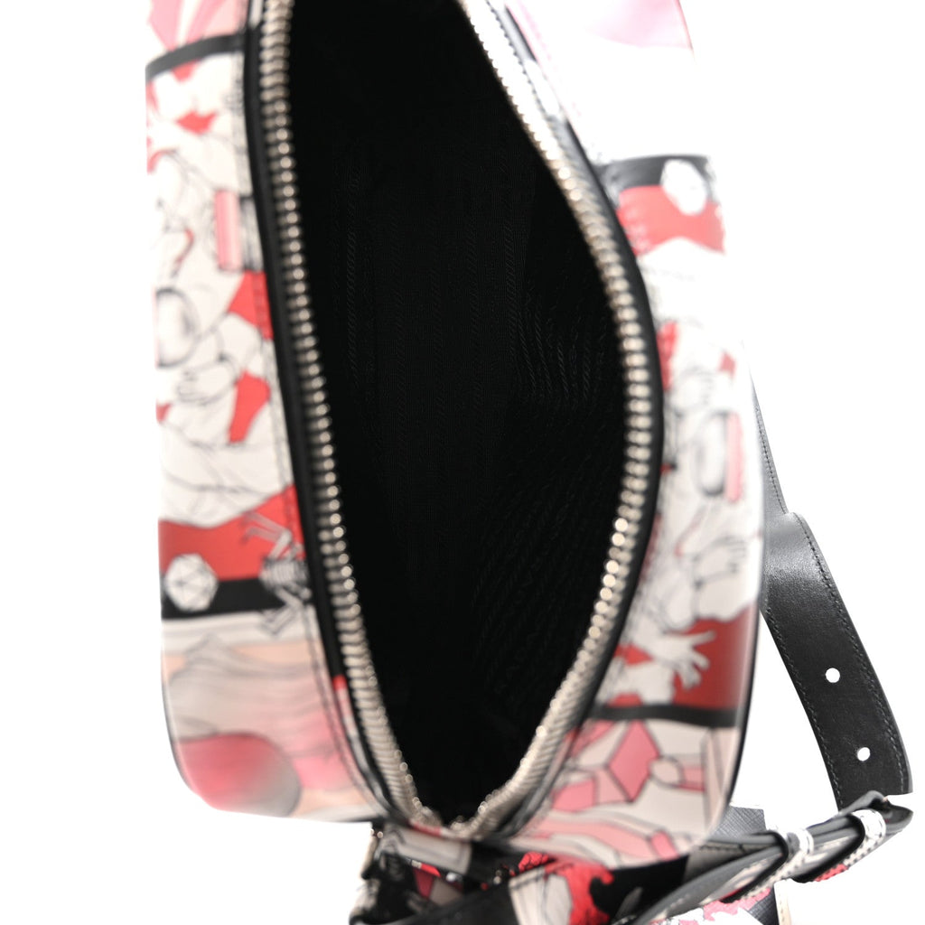 Prada X JAMES JEAN Vitello DNA Flat Messenger Bag Black