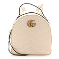 Gucci Calfskin Matelasse GG Marmont Dome Backpack White