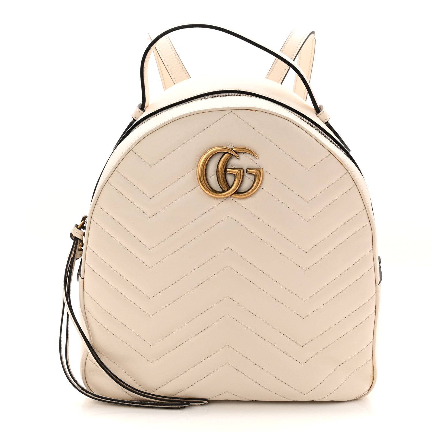 Gucci Calfskin Matelasse GG Marmont Dome Backpack White